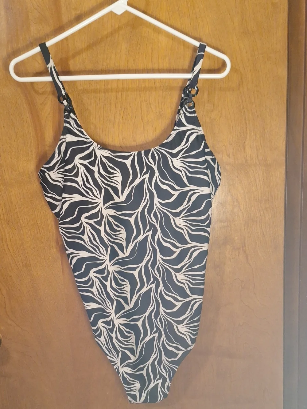 Adults LG Black & White Printed One-Piece Swimsuit